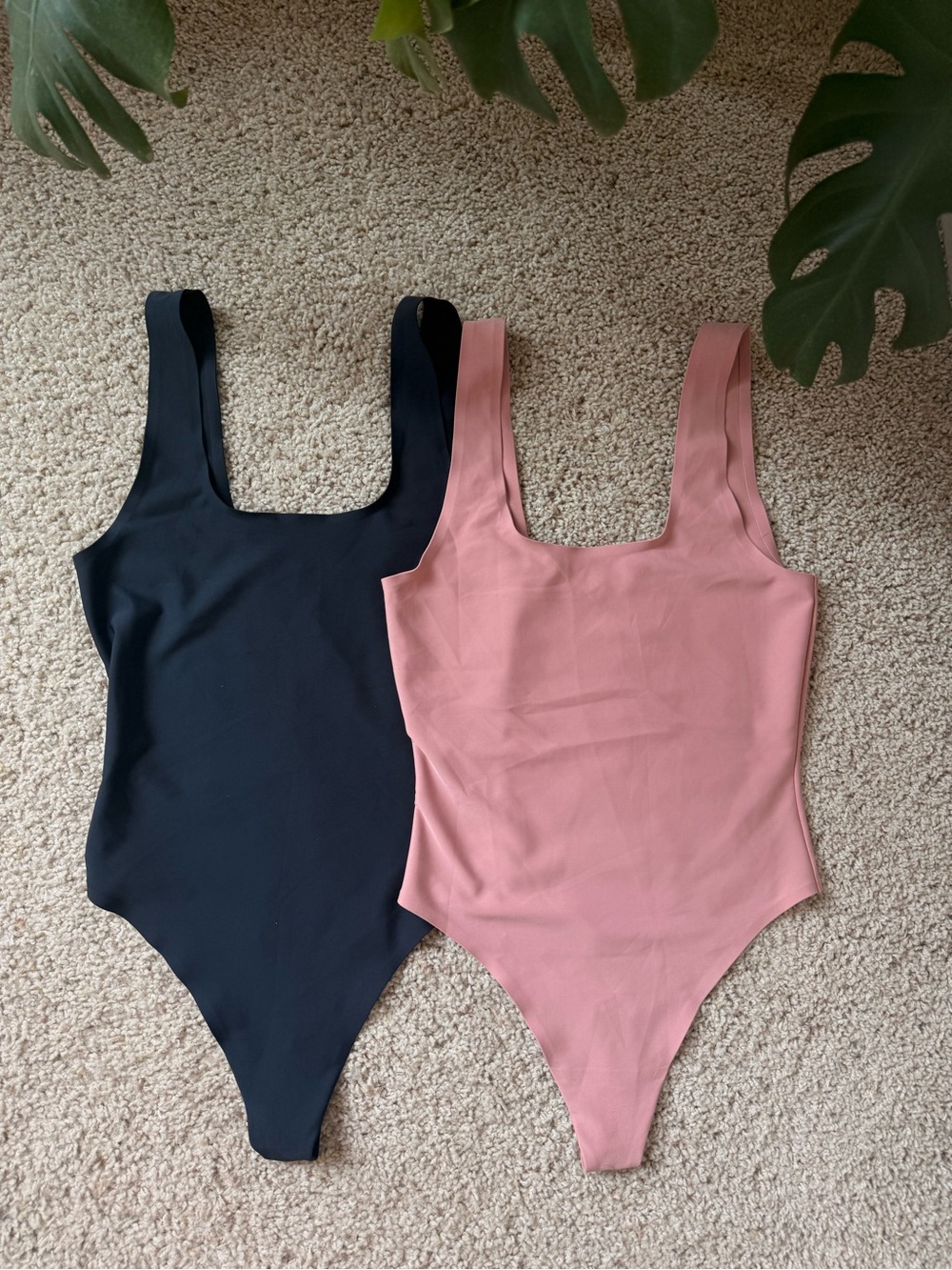 Black and Mauve Square Neck Bodysuits Bundle